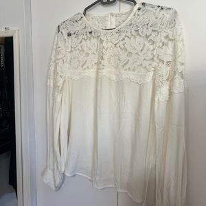 H&M white lace blouse